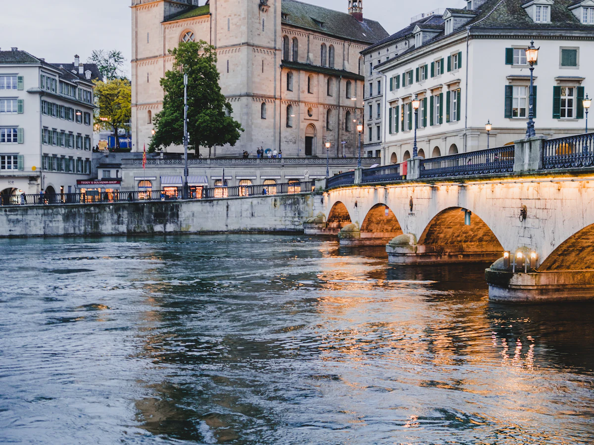 Zurich business district, symbolising high Swiss operating costs